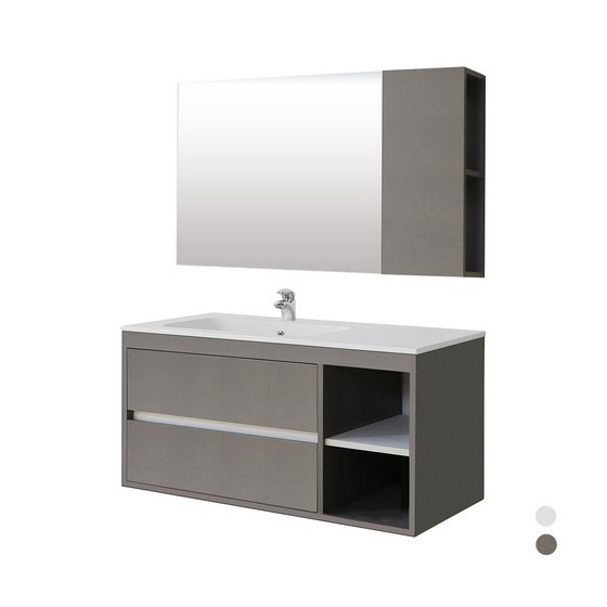 MOBILE BAGNO SERIE ENEA (DA COMPORRE) - Pensile 25x18x60 Grigio Corda