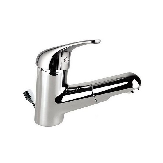 MISCELATORE MONOCOMANDO LAVABO CON BOCCA ESTRAIBILE EPIC - Cromo