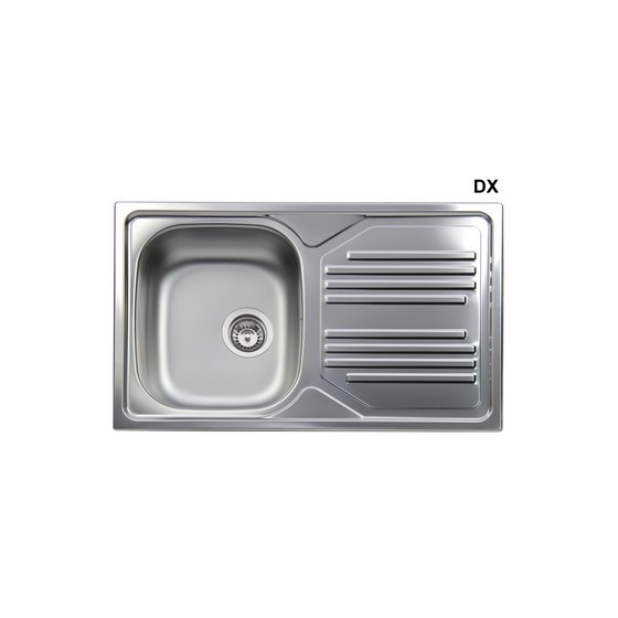 LAVELLO INCASSO IN ACCIAIO INOX CON 1 VASCHETTA - cm 86 gocciolatoio dx