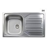 LAVELLO INCASSO IN ACCIAIO INOX CON 1 VASCHETTA - cm 86 gocciolatoio dx