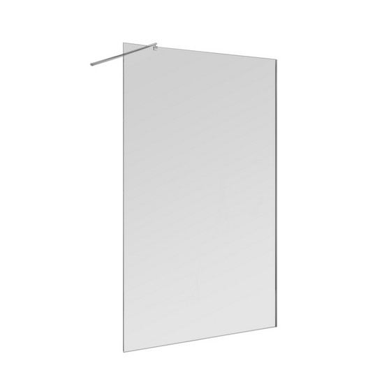 WALK-IN ASSEMBLATO LINEA CLEVER - cm 97,3 Vetro Grigio Prof.Nero