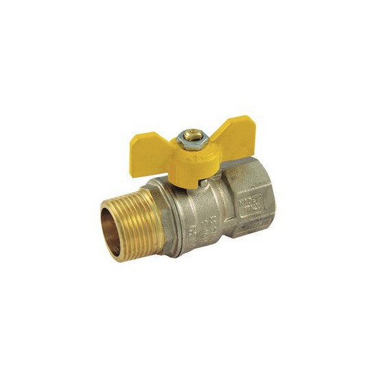 VALVOLA A SFERA PER GAS MF CON LEVA FARFALLA - 1"1/4  DN 30