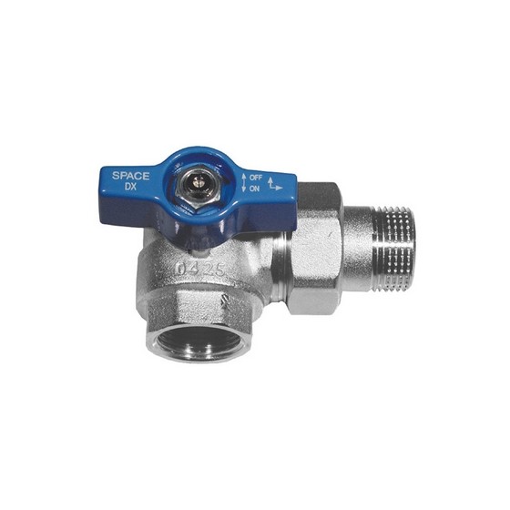 VALVOLA A SFERA SQUADRA PER COLLETTORI MANIGLIA BLU - 3/4 sx  DN 20  PN 40