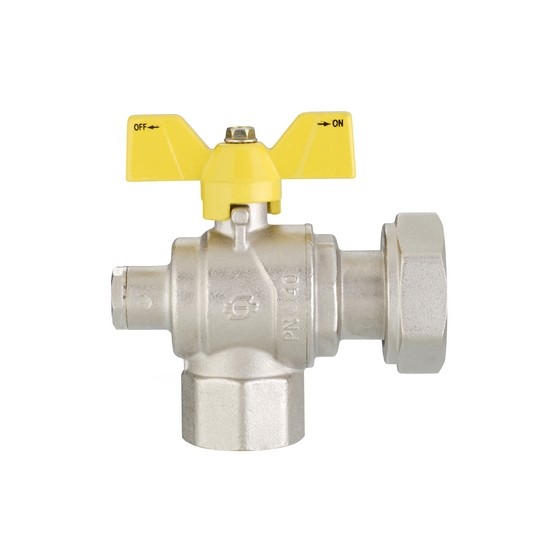 VALVOLA A SFERA GAS A SQUADRA FUTURGAS FEMMINA-DADO GIREVOLE - 3/4" x 1"  DN 20