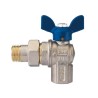 VALVOLA A SFERA A SQUADRA PER COLLETTORI CON FARFALLA IN ALLUMINIO BLU - 3/4"  DN 20  PN 30