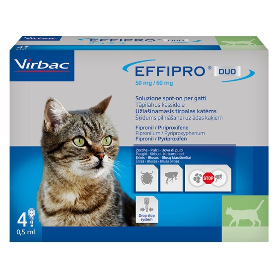 ANTIPARASSITARIO 'EFFIPRO DUO' 'Gatto' da 1 a 6 kg  - 4 pipette ml 0