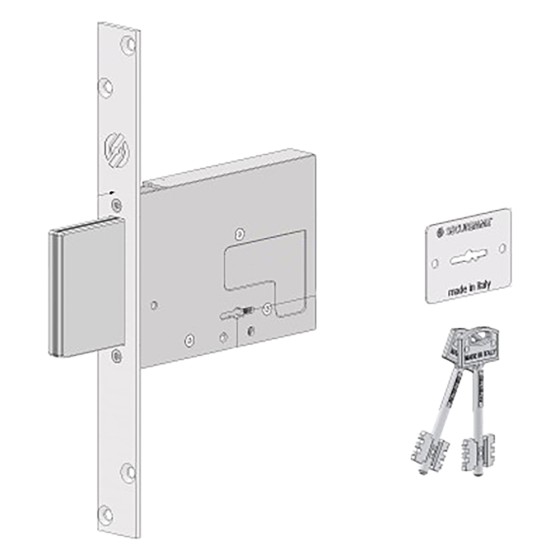 SERRATURA A DOPPIA MAPPA DA INFILARE PER FASCIA PER FERRO '2031' E 70 - 4 mandate / corsa 40 mm
